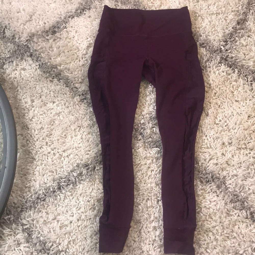 Burgundy high waist workout legging